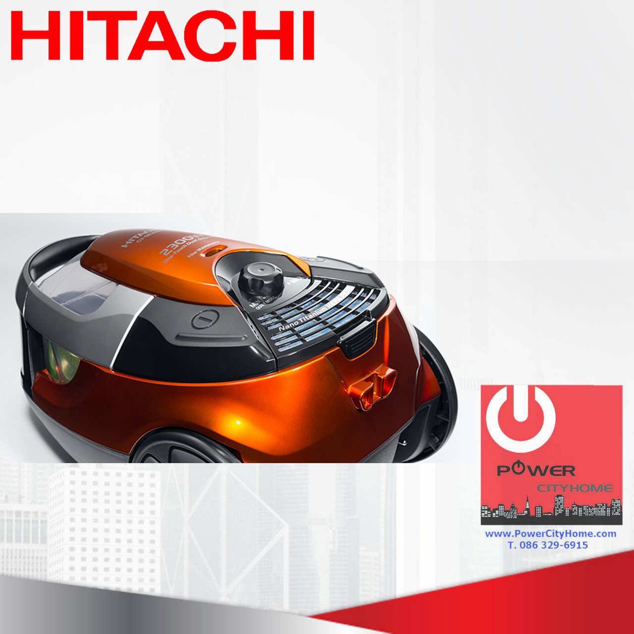 เครื่องดูดฝุ่นแบบกล่อง ไซโคลน (2 ลิตร) ฮิตาชิ 2,300 วัตต์ รุ่น CV-SE230V