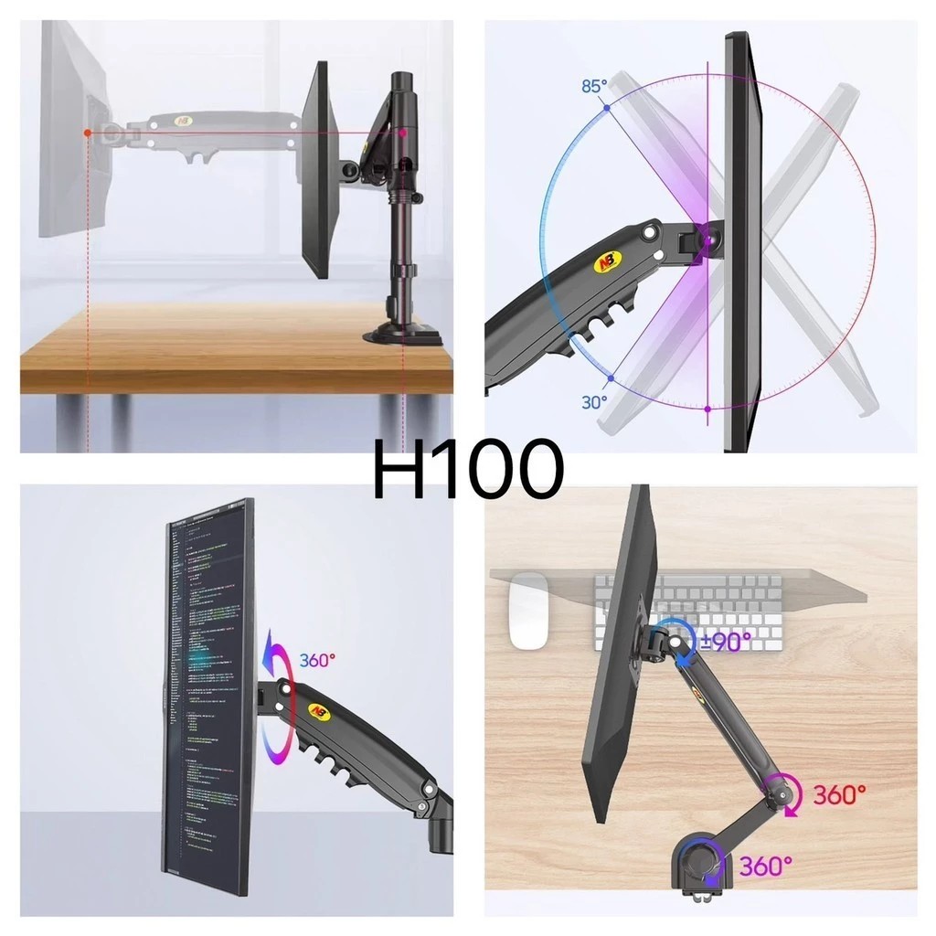 NB H100 ขาตั้งจอคอม17-30 นิ้ว ขาตั้งจอคอมพิวเตอร์ ขาตั้งมอนิเตอร์ ขาแขวนจอคอม ที่ยึดจอ แท่นยึดจอมอนิเตอร์