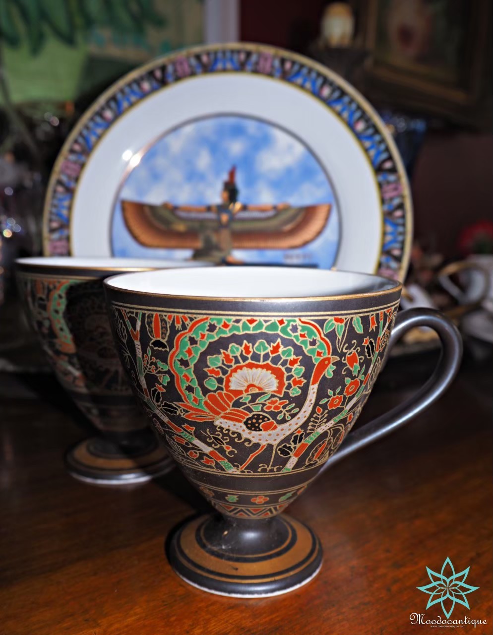 ชุดกาแฟเพ้นท์ลายนกยูง Japan