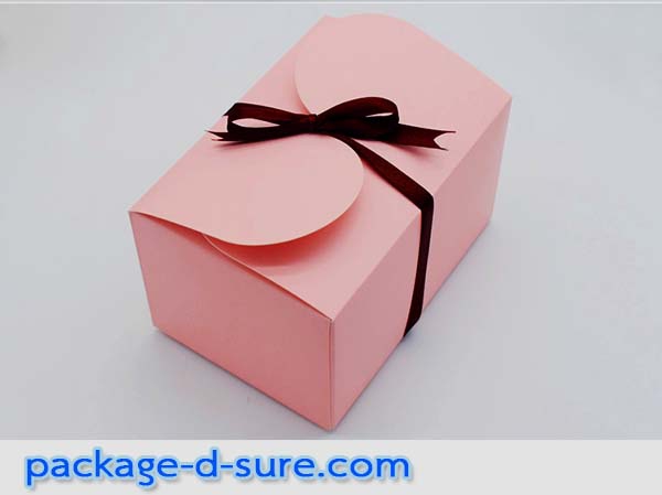 กล่องสี่เหลี่ยม ทรงสูง พับบนสองข้าง 10.5x15x9 สีชมพู