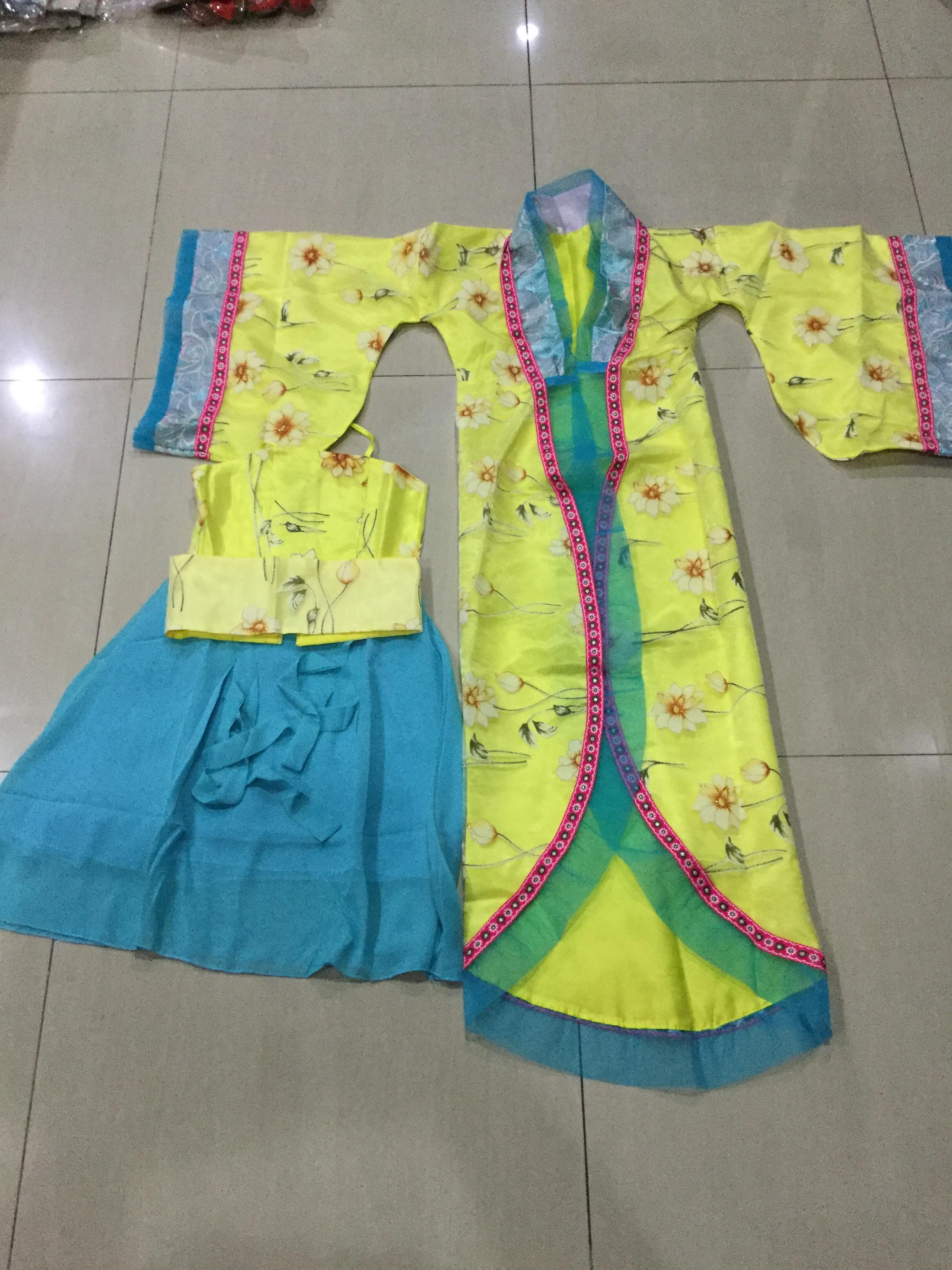 ชุดจีนเด็กราชวงศ์ถัง สีเหลือง รหัส YB 75 สินค้าพร้อมส่ง