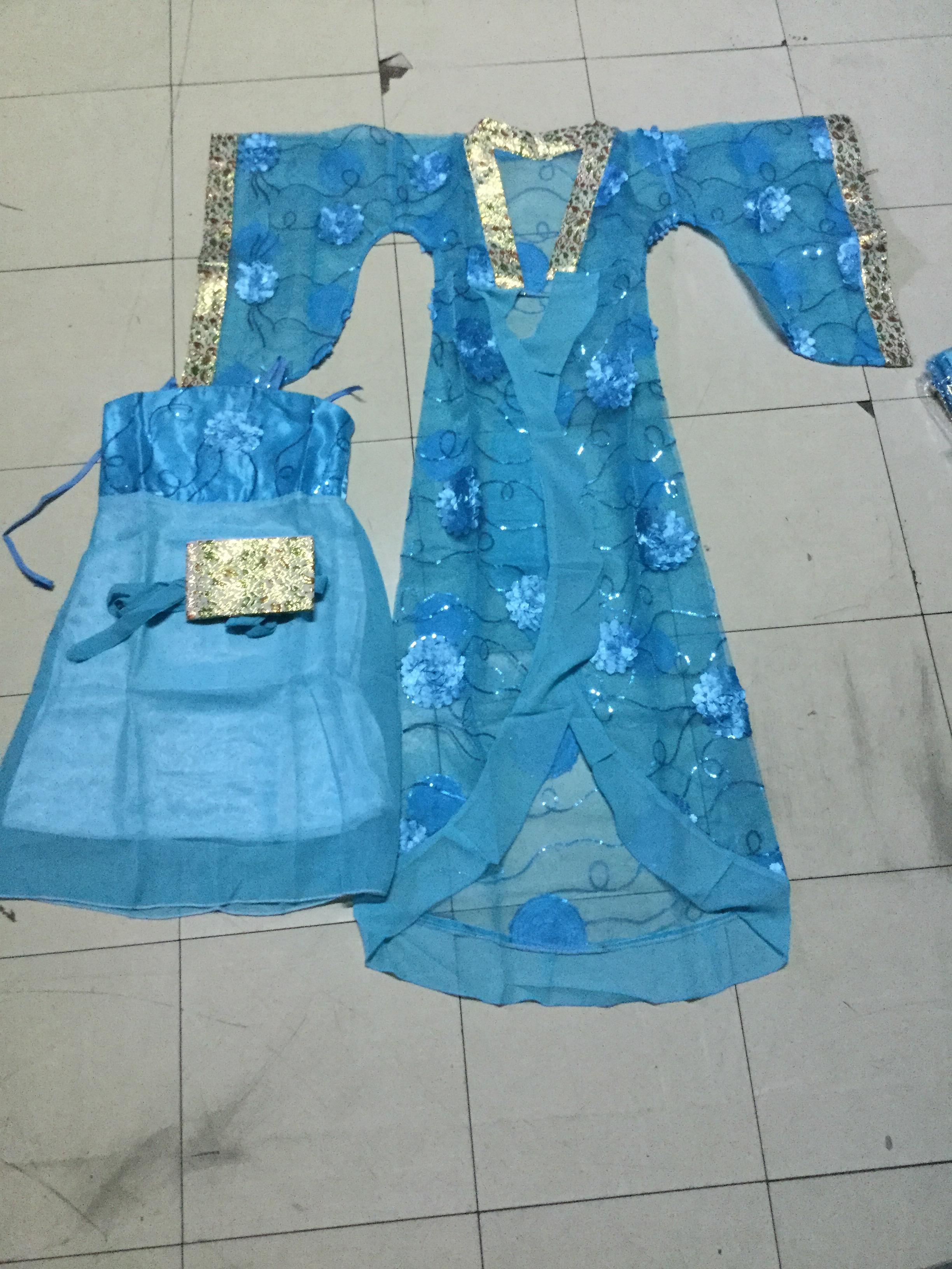 ชุดเด็กหญิงราชวงค์ถัง สีฟ้า. รหัส BP 90 สินค้าพร้อมส่ง