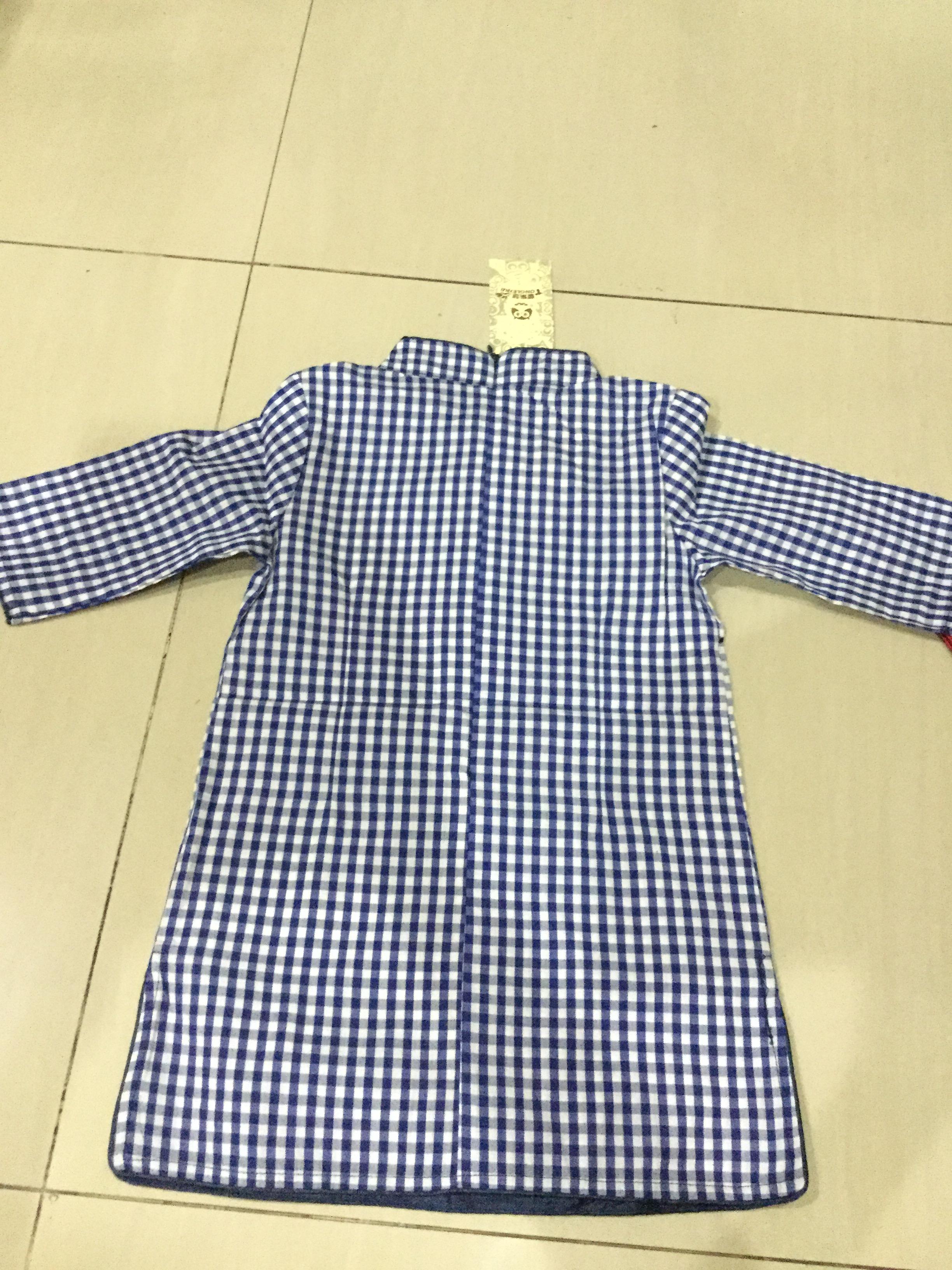 เดรสลายสก๊อตสีน้ำเงิน ผ้าฝ้าย รหัส SC 67 สินค้าพร้อมส่ง