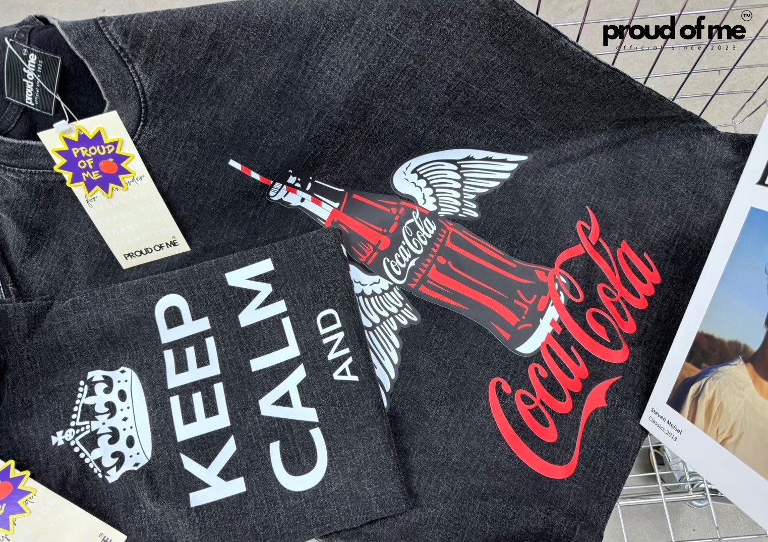 เสื้อยืดงานฟอกลายโค้ก