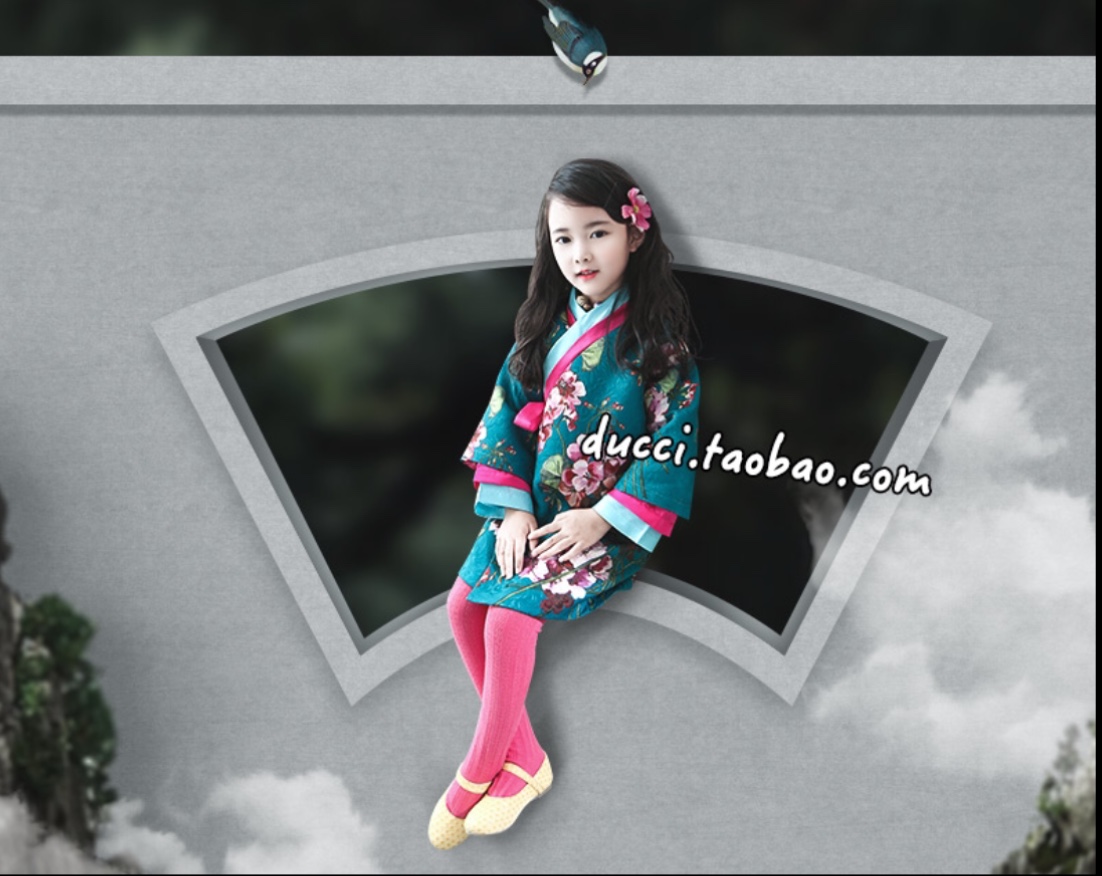 เดรสจีนฮั่น สีเขียว. ผ้า retro รหัส RT 68 สินค้าพร้อมส่ง