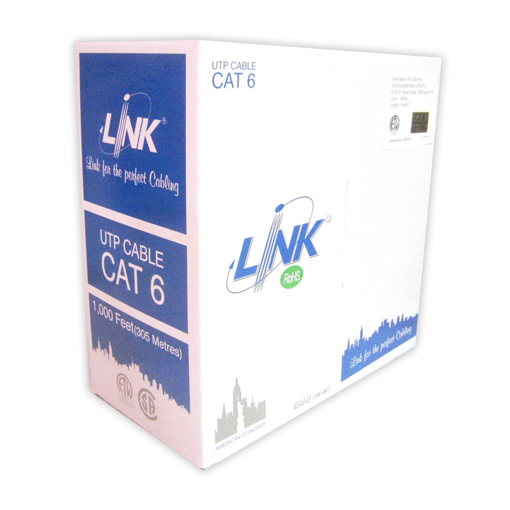 สายแลนด์ CAT6 LINK สีขาว 305m. สำหรับใช้ภายในอาคาร US-9116