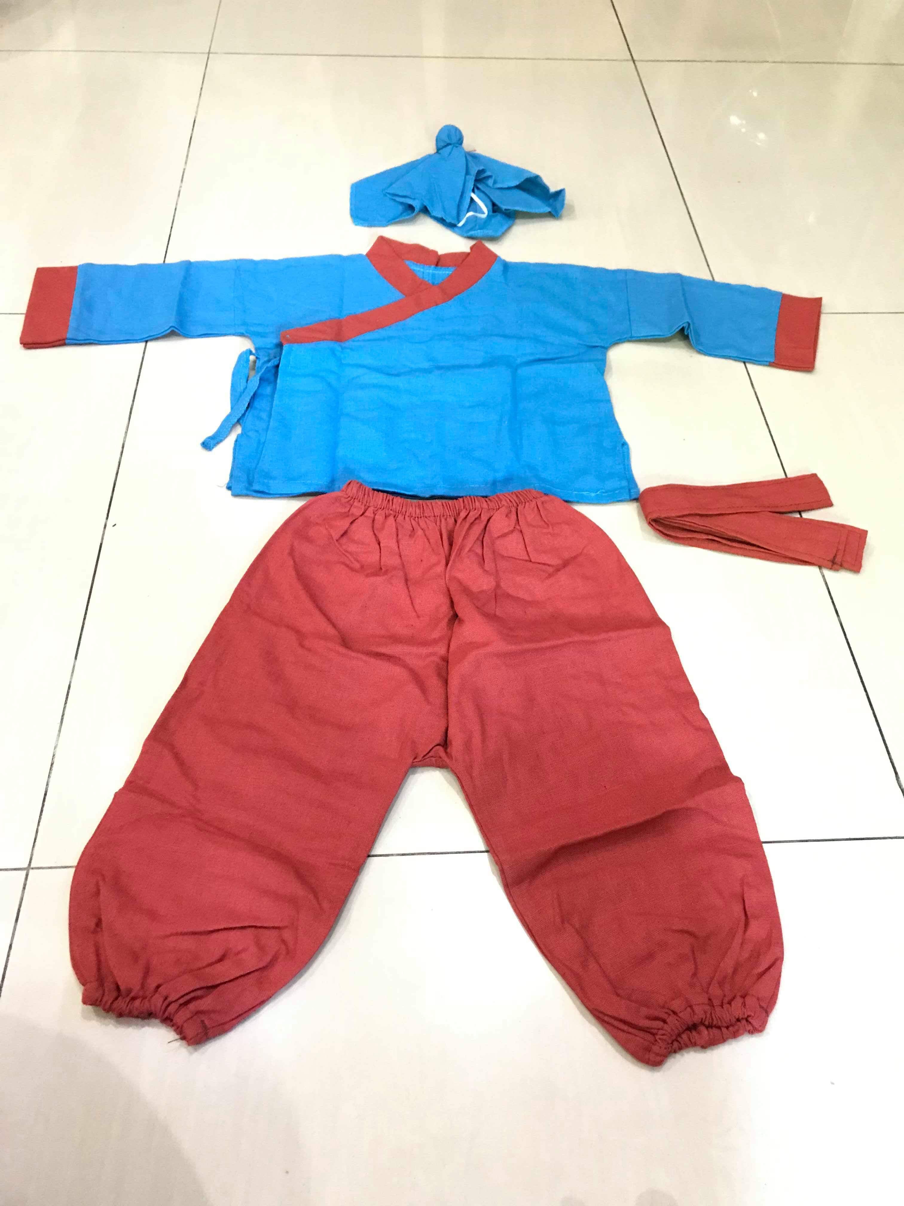 ชุดจีนเด็กชาย สีน้ำเงินแดง CB39