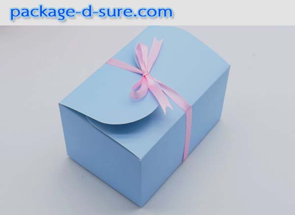 กล่องสี่เหลี่ยม ทรงสูง พับบนสองข้าง 10.5x15x9 สีฟ้า