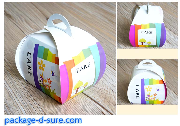 กล่องหูหิ้ว ทรงโดม เปิดบน 2 ด้าน 9x7.5x10 ลายดอกไม้ สีรุ้ง