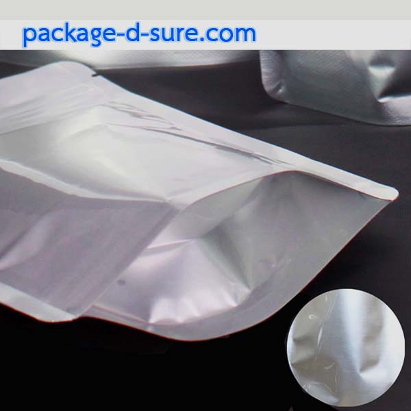 ถุงตั้งซิปฟรอย สีเงินขุ่น ไม่มีหน้าต่าง 16x24+4 แพ็ค 45 ใบ / ตกใบละ 7.78