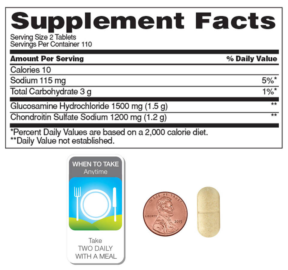 Kirkland Glucosamine HCI 1500 mg/Chondroitin Sulfate 1200 mg - 280 เม็ด หมดอายุ 03/2028