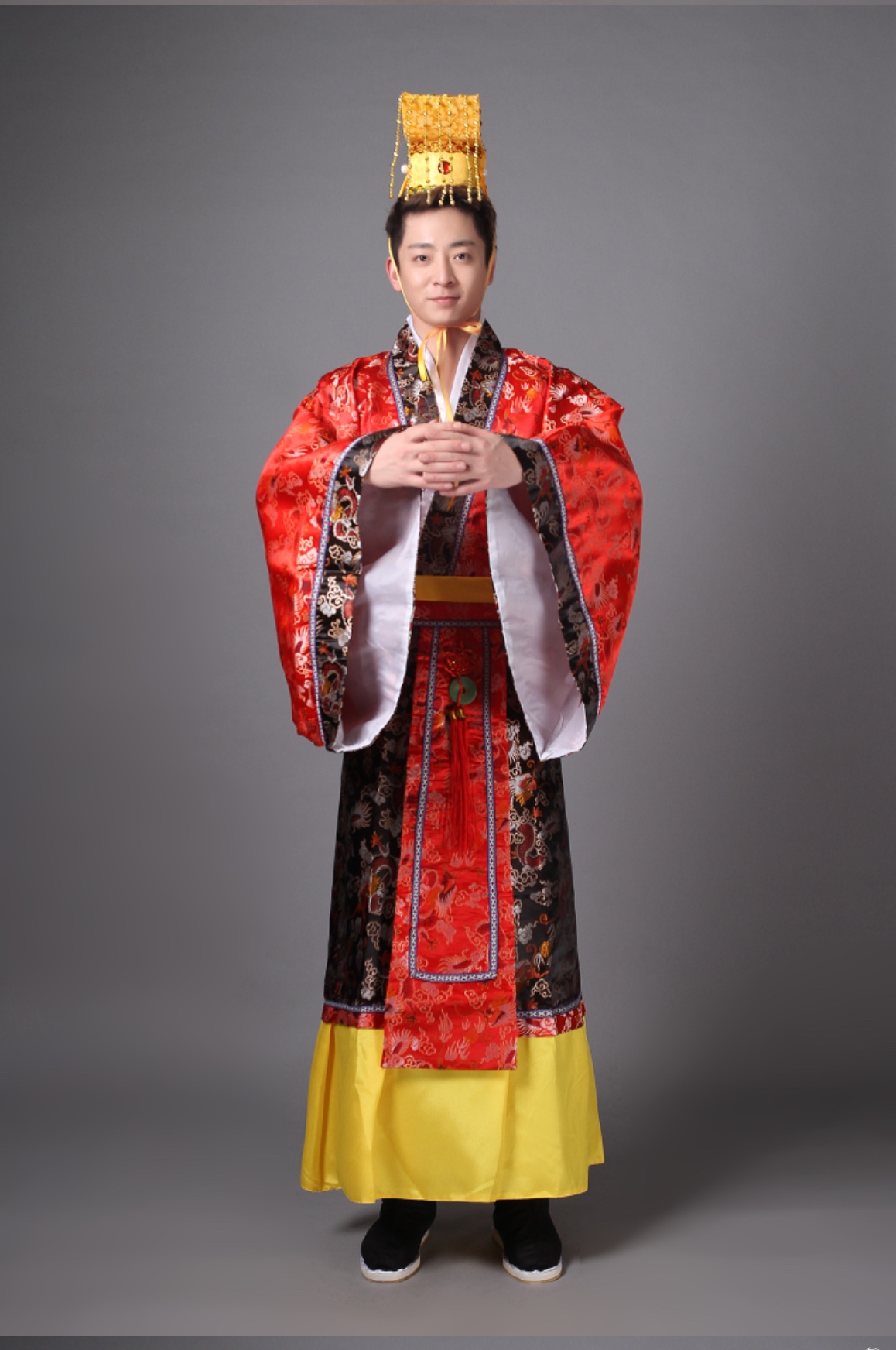 ชุดจักรพรรดิฮั่น สีแดง รหัส KK 107 สินค้าพร้อมส่ง