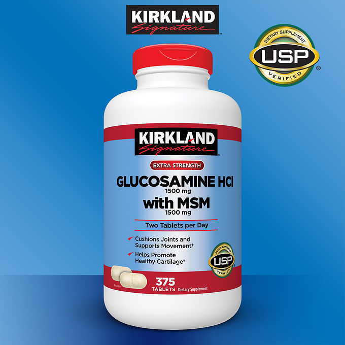 ** โปร 9.9.25 + ค่าจัดส่ง 29- ทุกออเดอร์ ** Kirkland Extra Strength Glucosamine with MSM - 375 Tablets หมดอายุ 08/2026