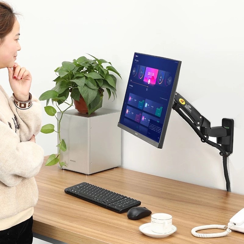 F150 NB ขาตั้งจอมอนิเตอร์ ติดผนัง รองรับ17-35” ขาแขวนจอทีวี จอคอม ปรับองศาได้ รับน้ำหนักได้ถึง12KG