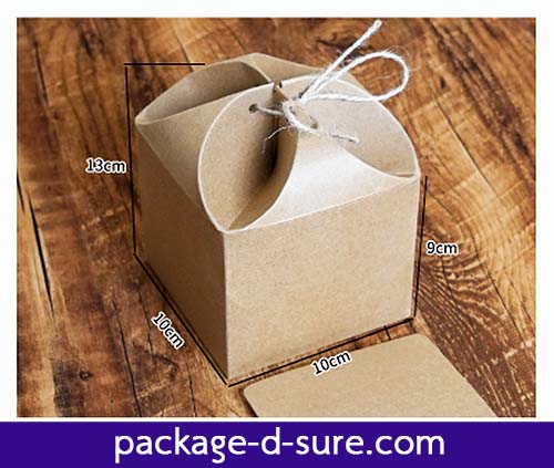 กล่องสี่เหลี่ยมจัตุรัส ทรงสูง รูดเปิดปิดบน 10x10x13 กระดาษคราฟ