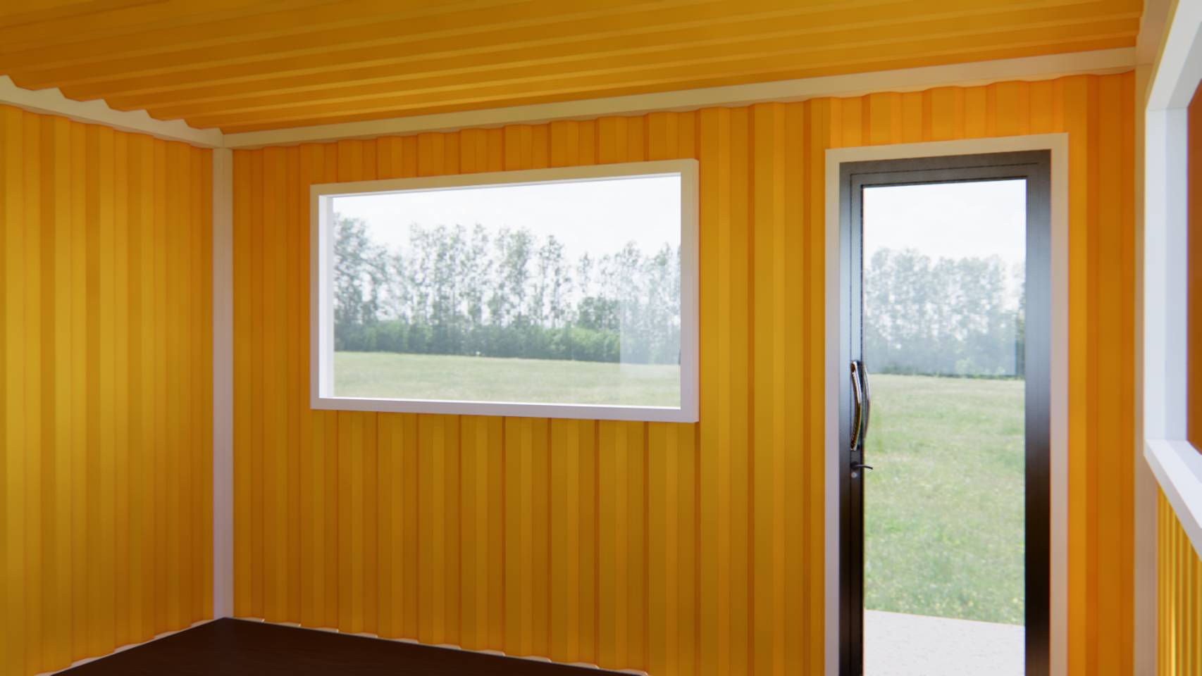 ตู้คอนเทนเนอร์ ร้านค้า ออฟฟิศขนาดเล็ก UC-K04 ขนาด 4เมตร * 4 เมตร * สูง 2.4 เมตร พร้อมพืนกระเบื้องยาง เลือกสีตู้ได้ *** รวมค่าขนส่งแล้ว