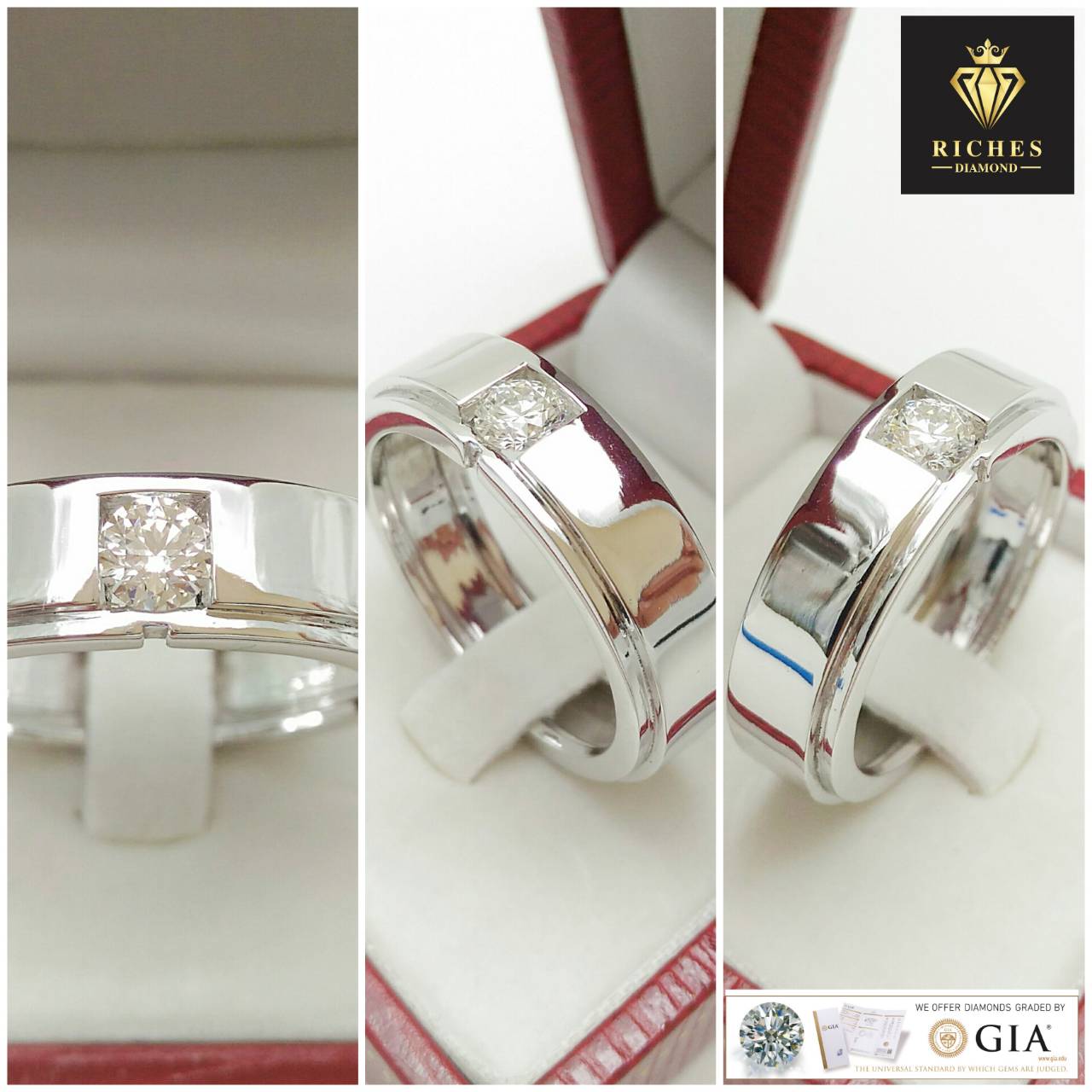 แหวนผู้ชายเพชรแท้ 0.40 cts GIA