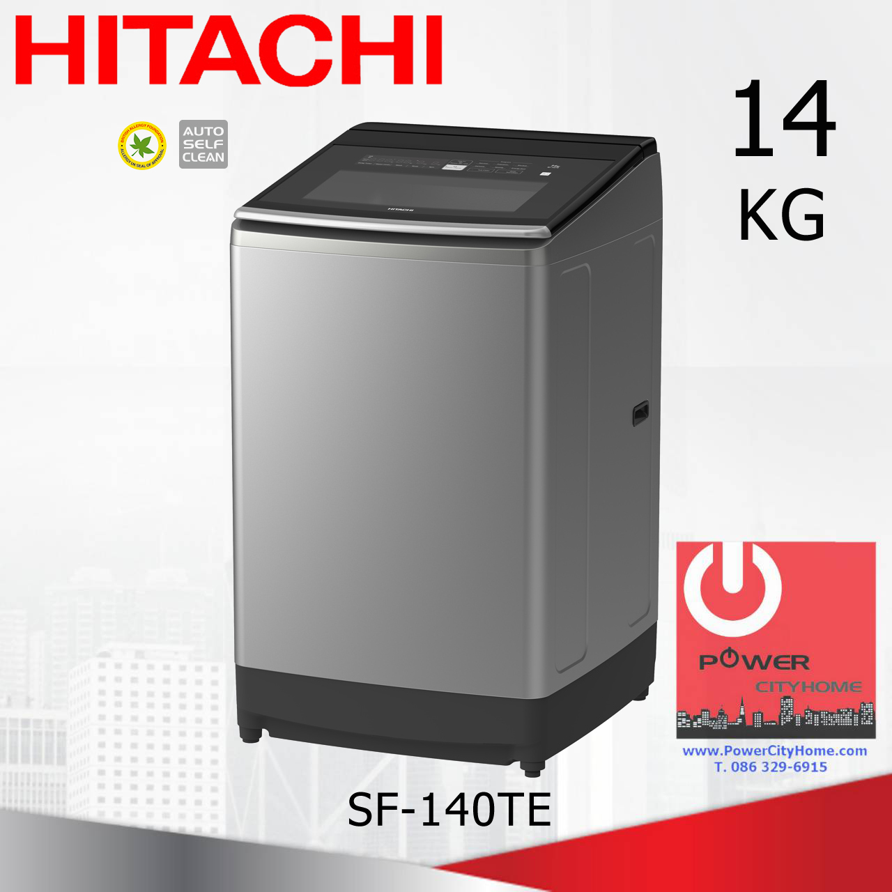 เครื่องซักผ้า Hitachi Dynamic-Stream Wash 1 ถัง 14 กก. รุ่น SF-140TE