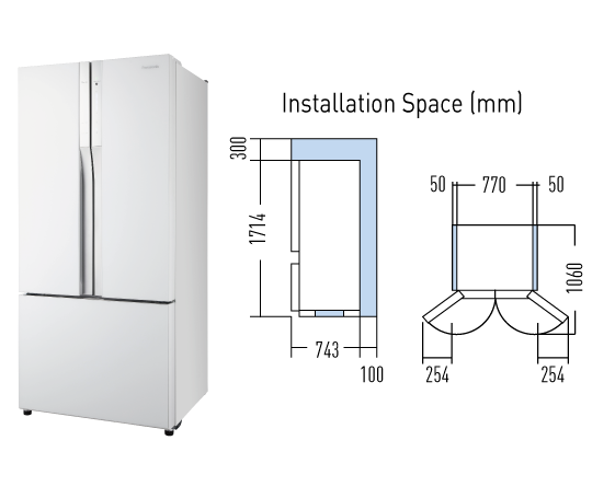 ตู้เย็น Panasonic 17.3 คิว 3 ประตู รุ่น NR-CY558G