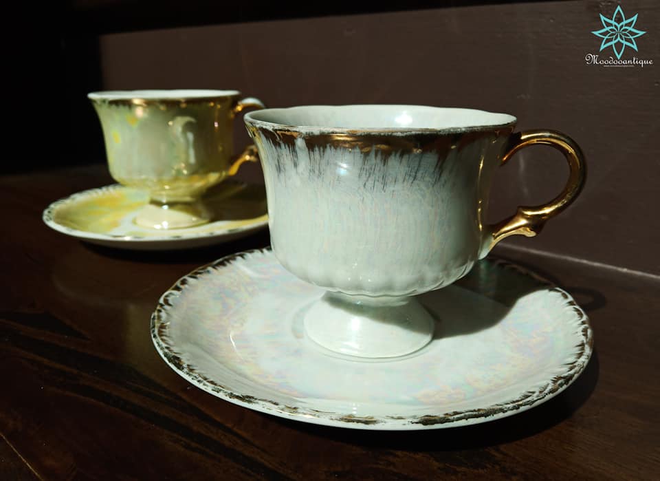 ชุดกาแฟ Fine china สีเงิน สีทอง