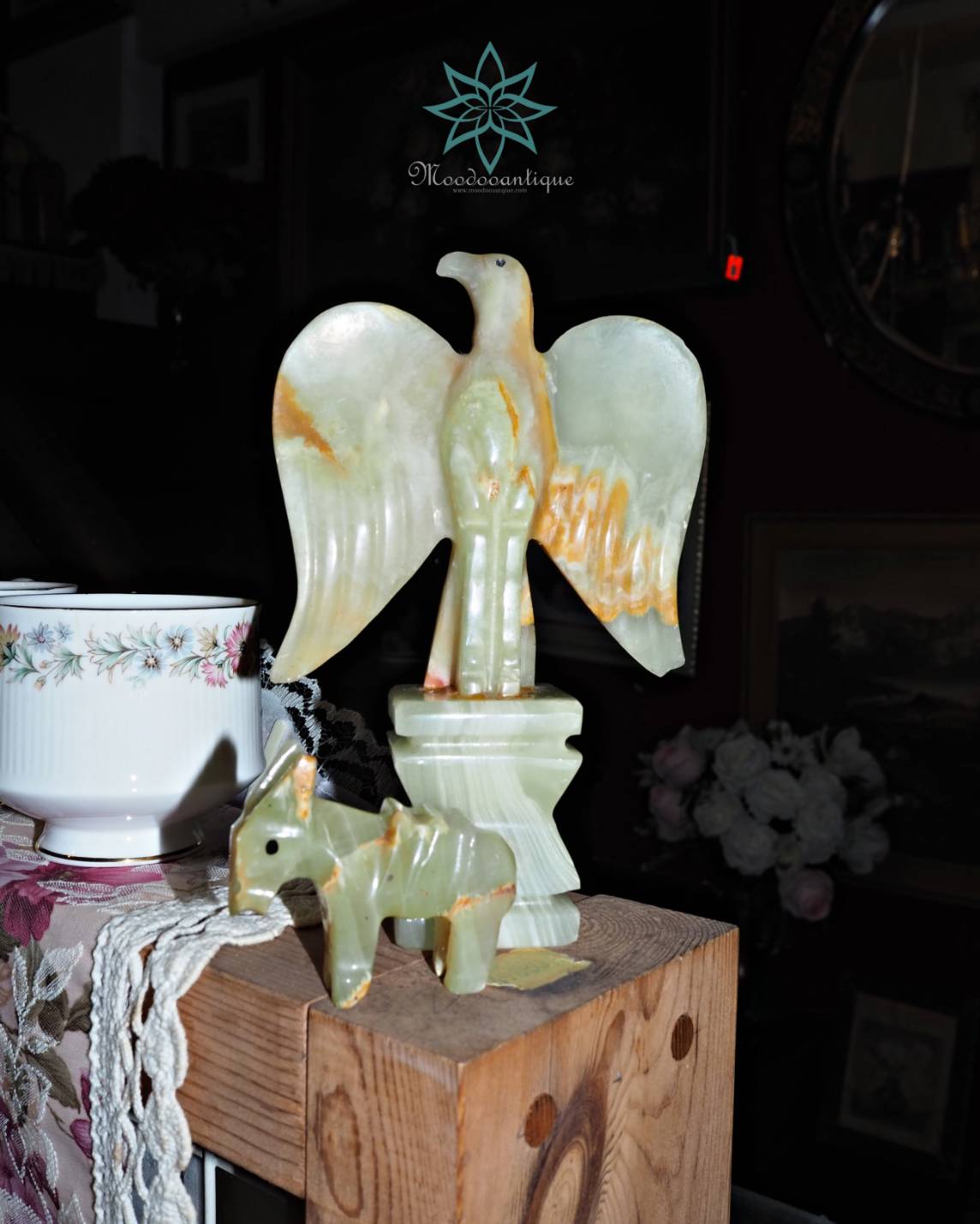 หินอ่อนแกะสลักนกพิราบ&ม้า