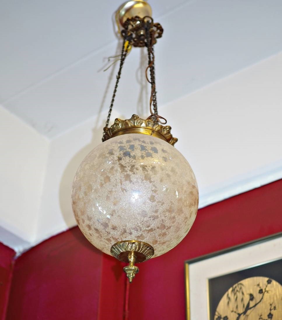 โคมไฟแก้วแขวนเพดาน งานฝรั่งเศส