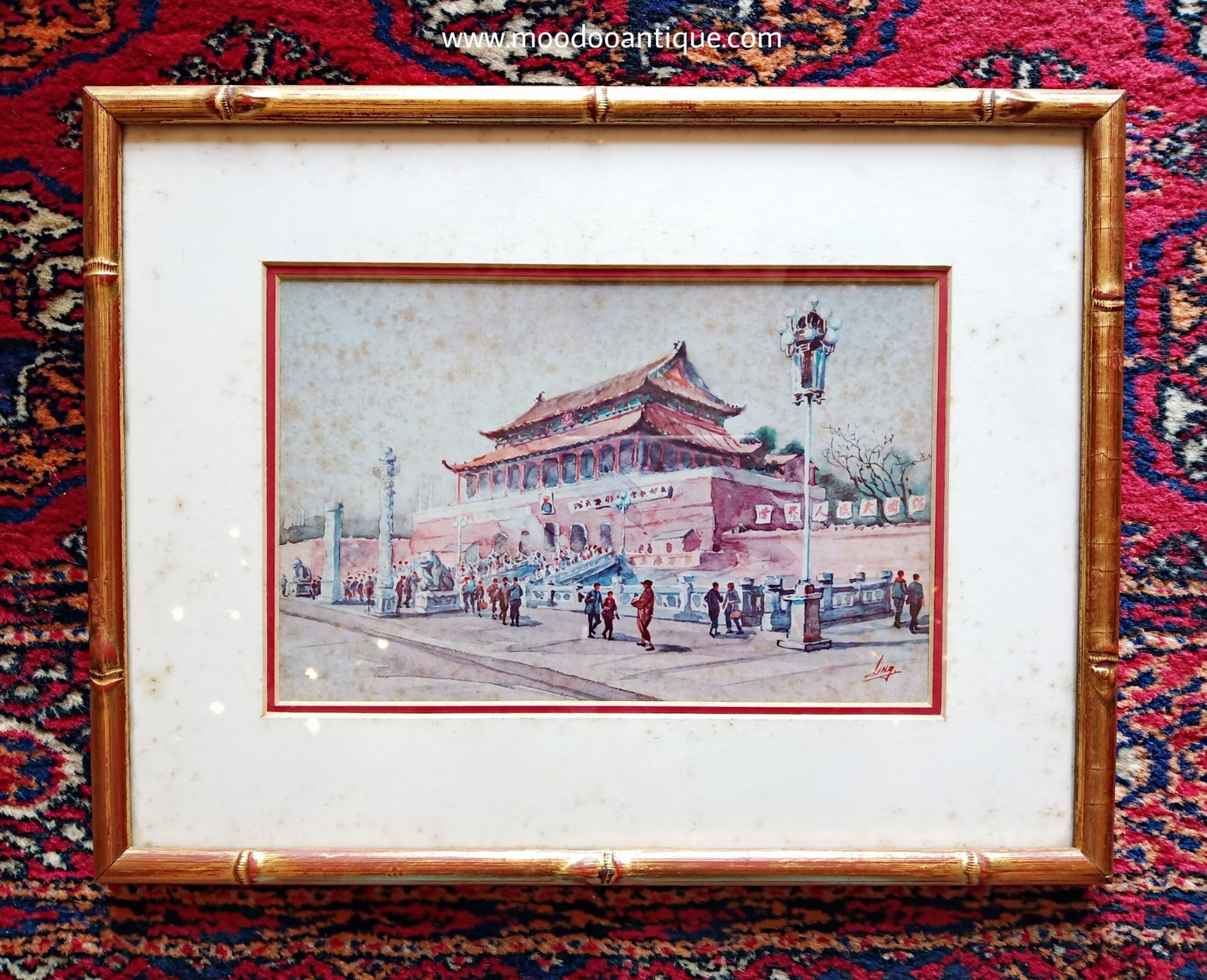 ภาพชุดสีน้ำเมืองจีน 4 ภาพ