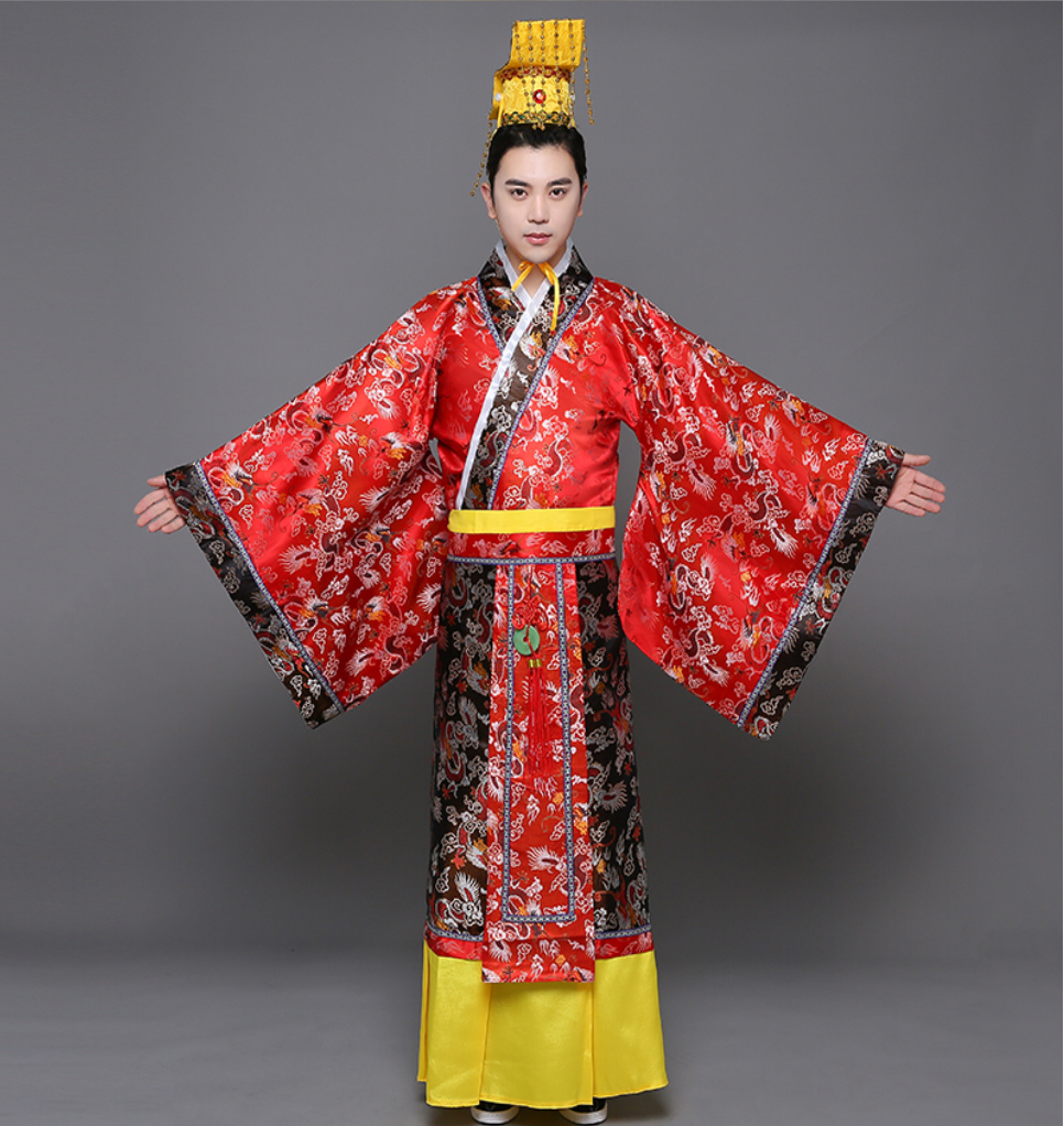 ชุดจักรพรรดิฮั่น สีแดง รหัส KK 107 สินค้าพร้อมส่ง