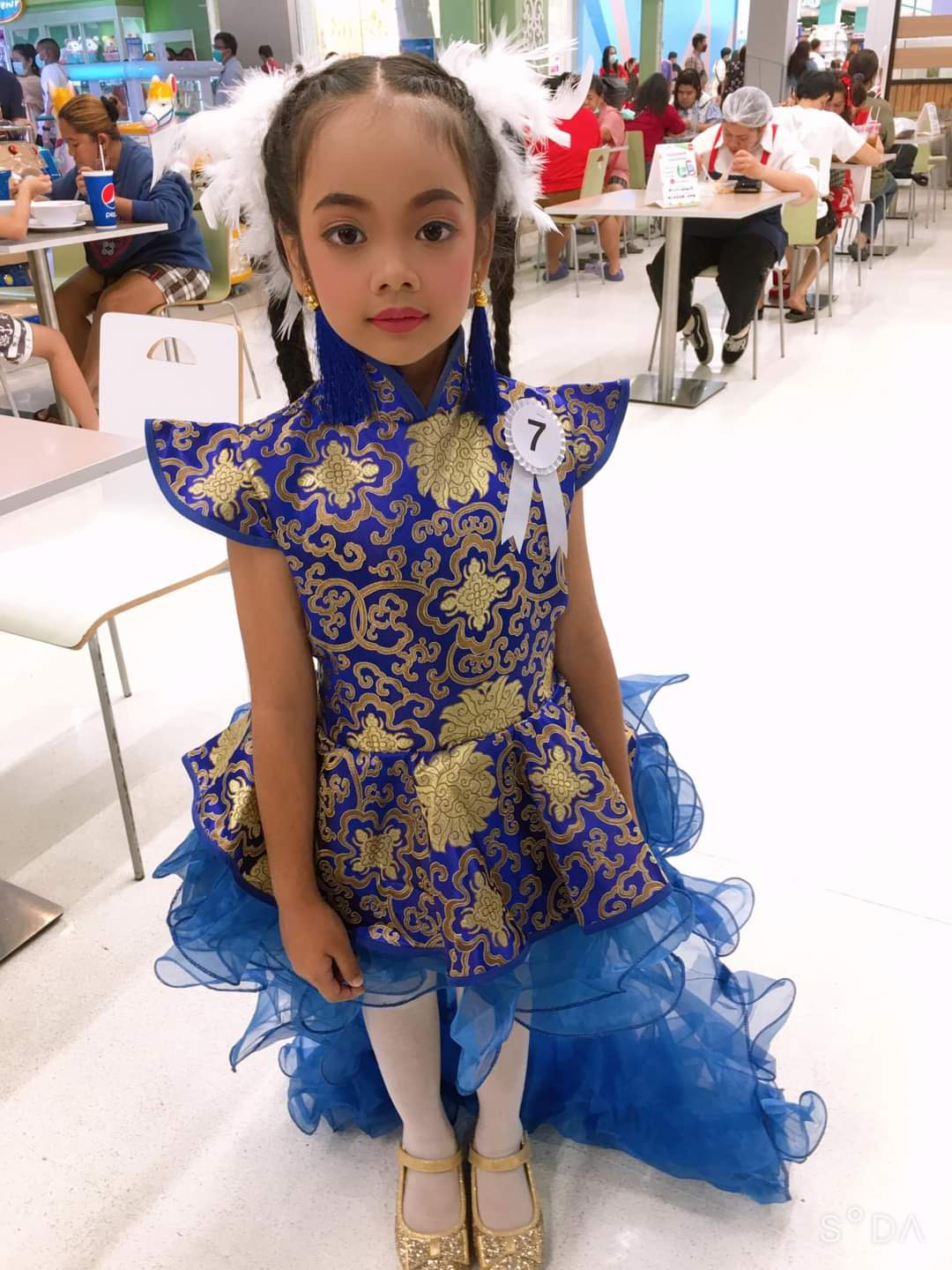 ชุดเจ้าหญิง สีน้ำเงิน. รหัส FOU 94 สินค้าพร้อมส่ง