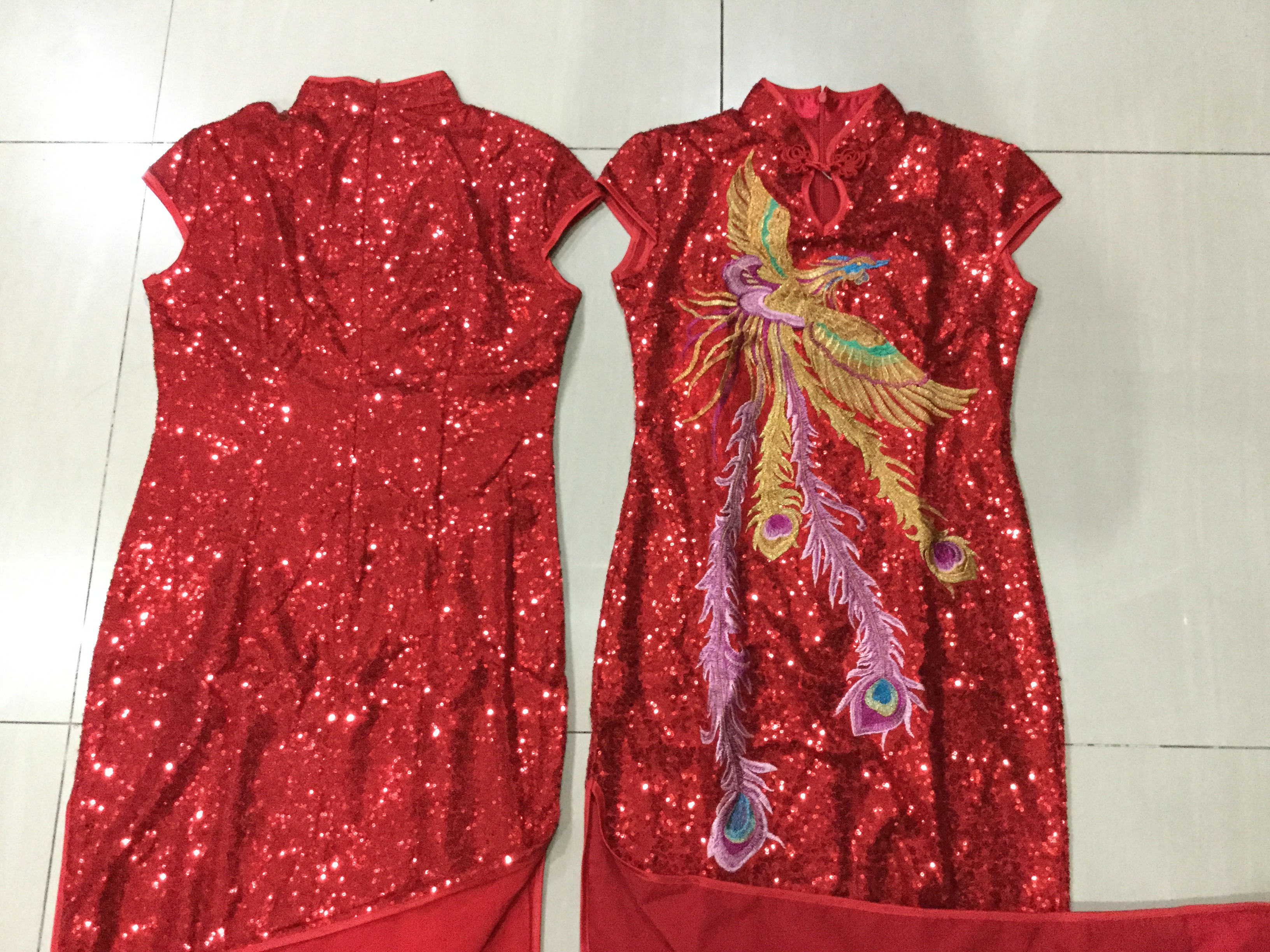 กี่เพ้ายาว สี Red phoenix รหัส HO 186 สินค้าพร้อมส่ง