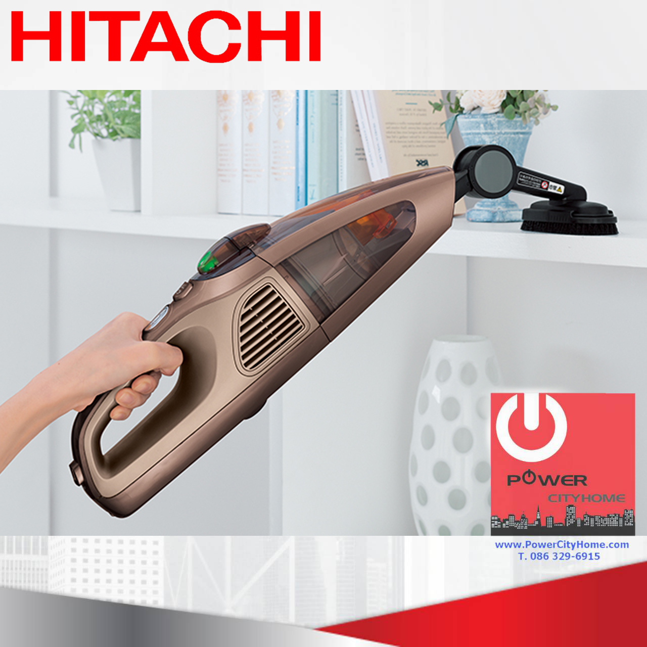 เครื่องดูดฝุ่น ชนิดไร้สาย ฮิตาชิ 18 โวลต์ 0.25 ลิตร รุ่น PV-XD200 Cordless Stick