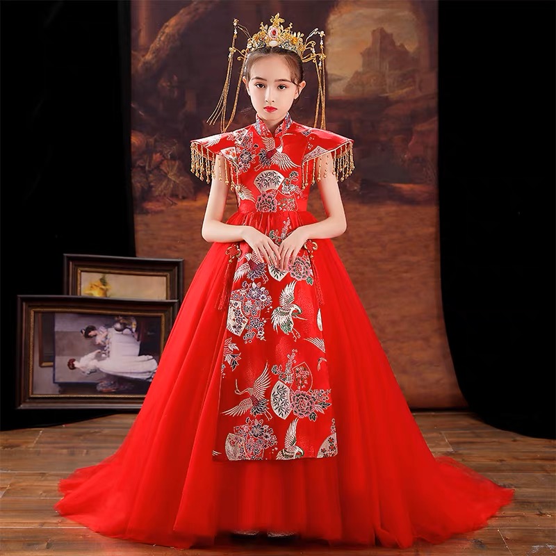 #ชุดเจ้าหญิงสีแดง . รหัส HI298 สินค้าพร้อมส่ง