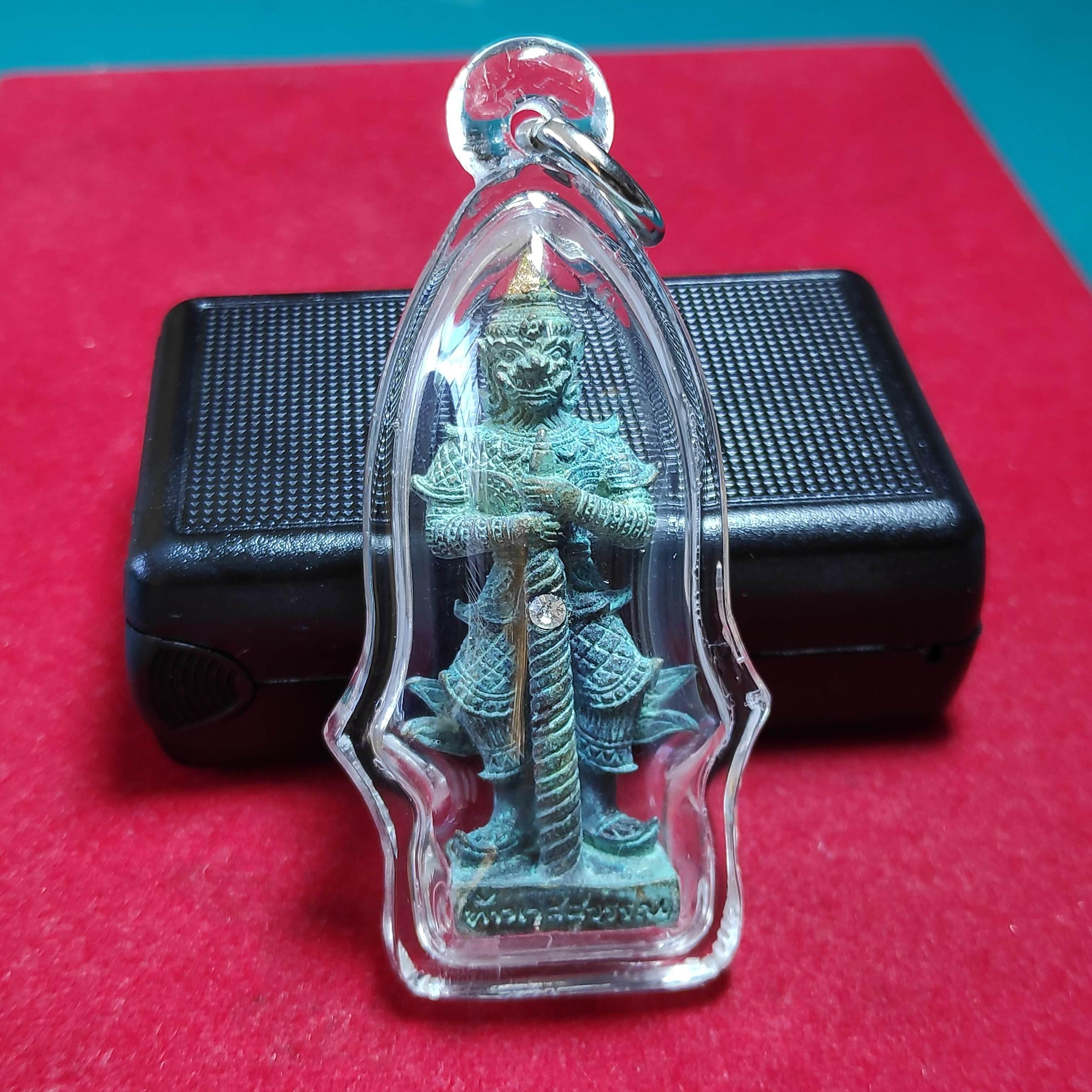 รูปหล่อท้าวเวสสุวรรณ12อธิบดียอดทองกระบองเพชรเนื้อสนิมเขียววัดตาดงปี2558