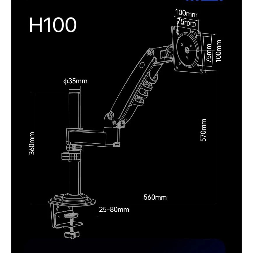 NB H100 ขาตั้งจอคอม17-30 นิ้ว ขาตั้งจอคอมพิวเตอร์ ขาตั้งมอนิเตอร์ ขาแขวนจอคอม ที่ยึดจอ แท่นยึดจอมอนิเตอร์