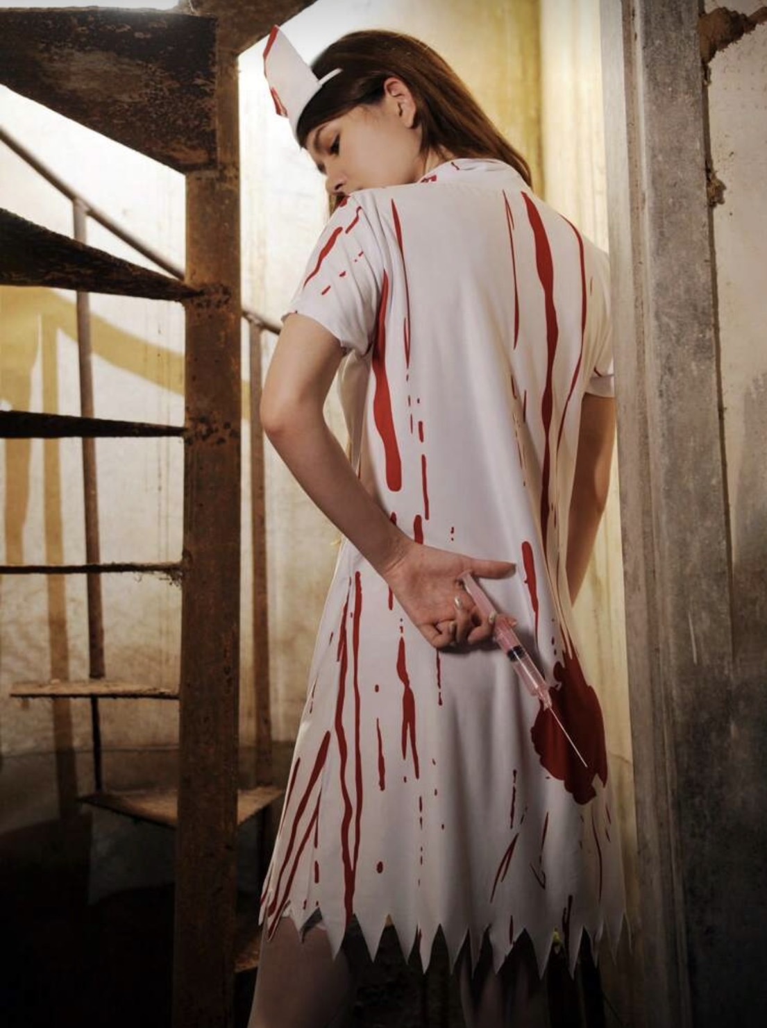 ชุดฮาโลวีนพยาบาล 3 ชิ้น (ชุด+หมวก+แมส)