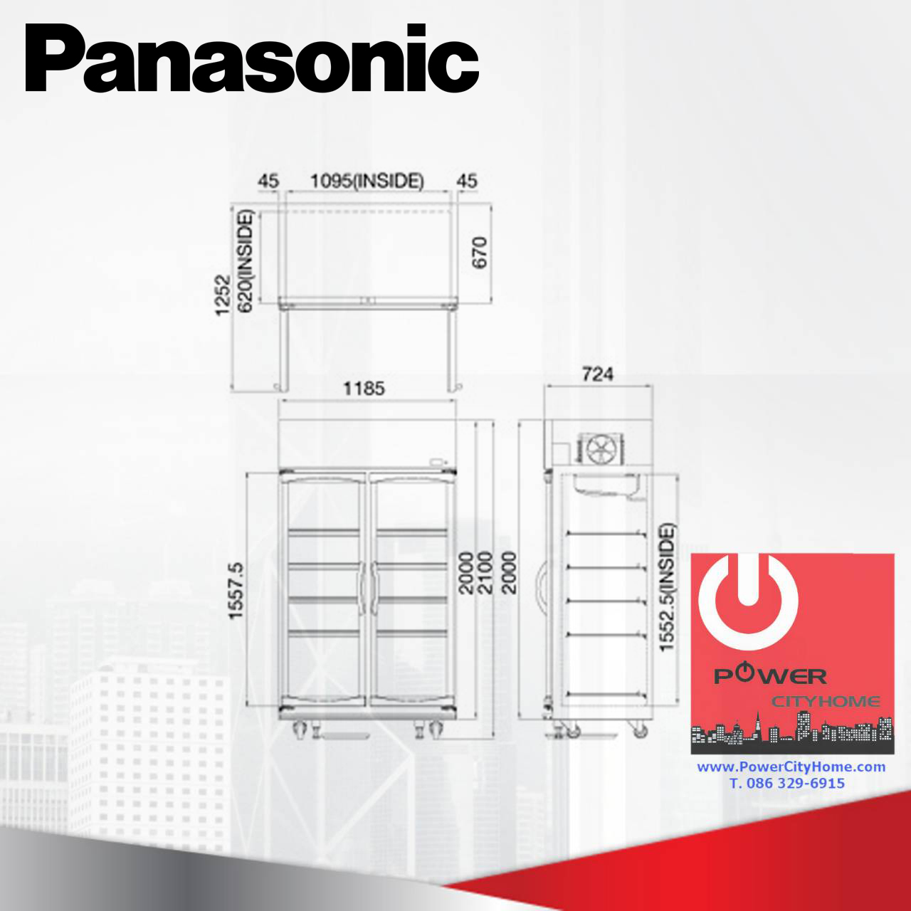ตู้แช่เครื่องดื่ม panasonic 36.5 คิว รุ่น SBC-P2DBA