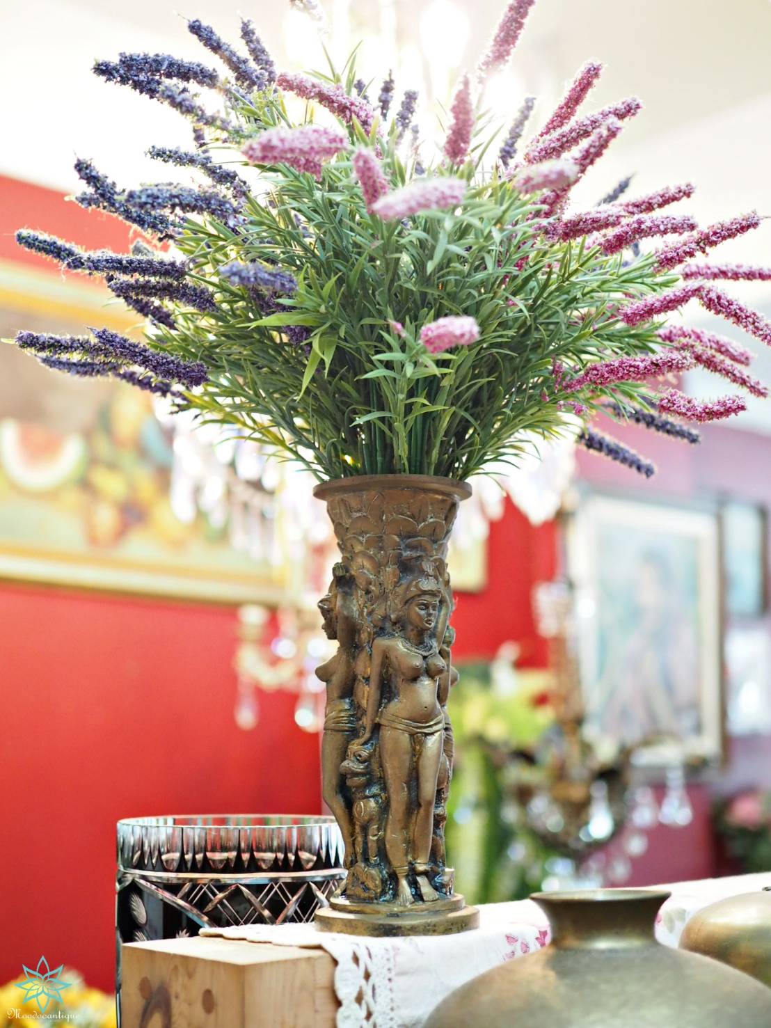 Three Lady holding a flower pot , brass Handicraft Art Traditional