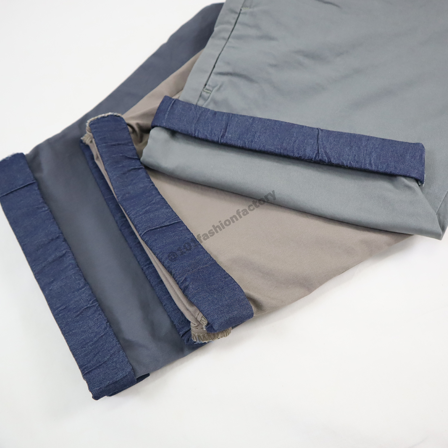 กางเกงขาสั้น 3 ส่วนพับขา NO.702/3 ดีไซน์แฟชั่น ใส่ได้ทุกวัน สีเทาเขียว | US101