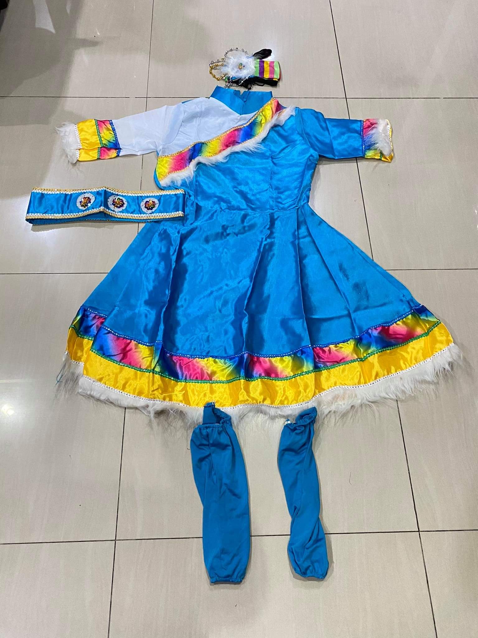 ชุดทิเบต สีฟ้า รหัส DO 49