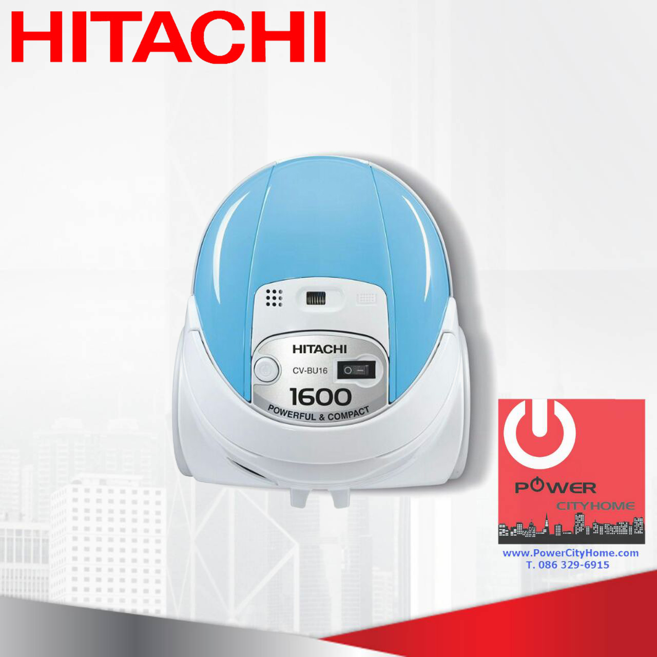 เครื่องดูดฝุ่น ชนิดถุงเก็บฝุ่น (1.5 ลิตร) ฮิตาชิ 1600 วัตต์ รุ่น CV-BU16