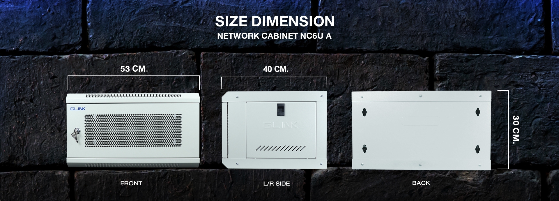 ตู้ RACK GLINK รุ่น NC6U ลึก 45 CM. (ขนาด 60x45x37cm) WHITE