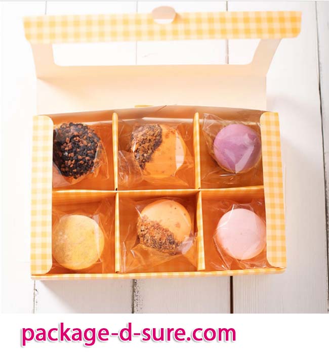 กล่องทรงผืนผ้า 6 ช่อง ลายทางสีเหลือง ขาว 23.5x15+5