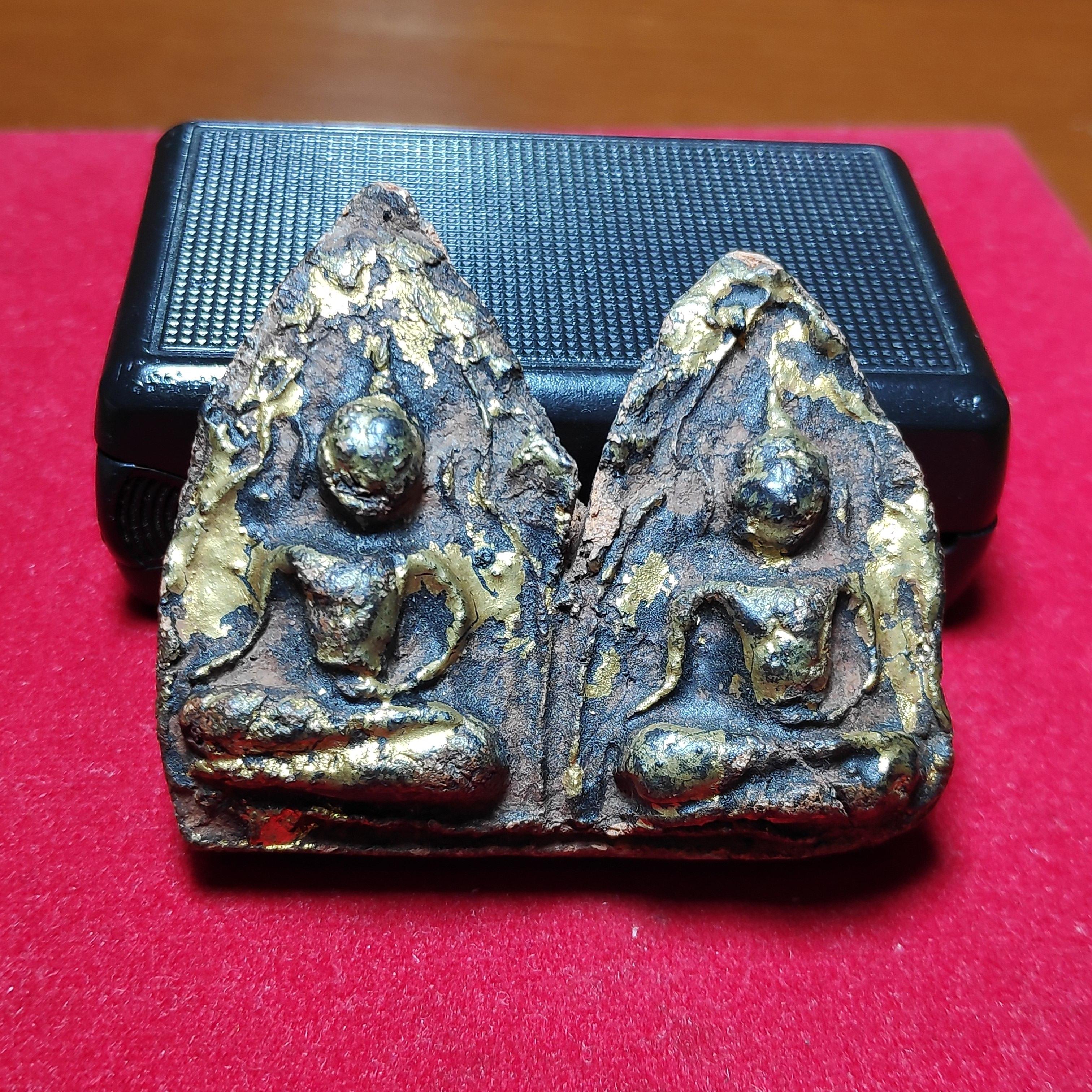 พระขุนแผนพรายคู่หลวงพ่อมุ่ยวัดดอนไร่ลงรักปิดทอง