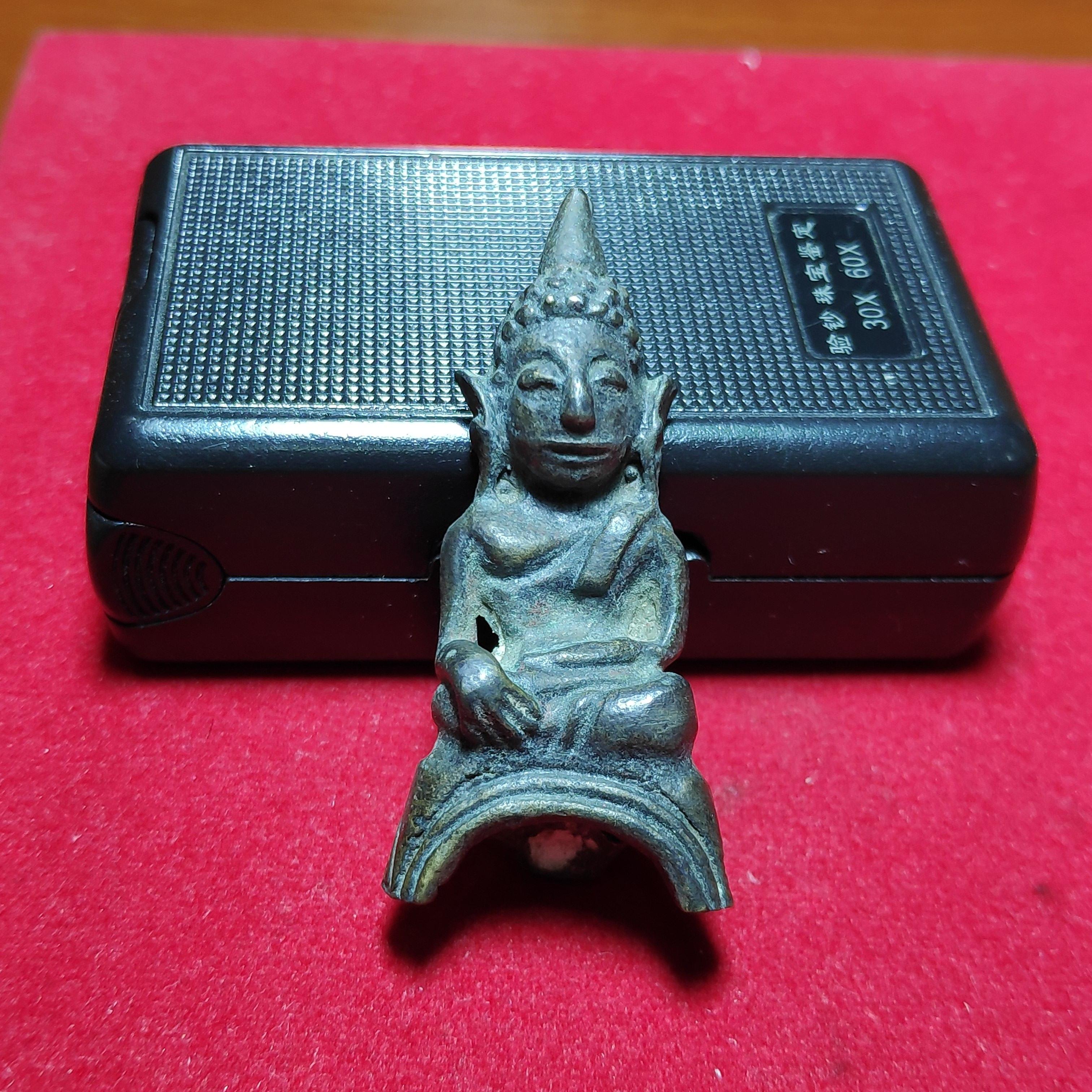 รูปหล่อพระสามขาสมัยอยุธยาฐานอุดดินไทยเนื้อสัมฤทธิ์