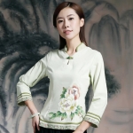 เสื้อจีนผ้าฝ้ายสีเขียว S99