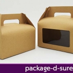 กล่องหูหิ้ว ไซส์ใหญ่ เจาะหน้าต่างสี่เหลี่ยมใส 17.5x9.5x9.7 กระดาษคราฟ