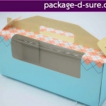 กล่องหูหิ้วคัพเค้ก 3 ชิ้น 24x9x10 สีฟ้าลายชมพู