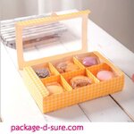 กล่องทรงผืนผ้า 6 ช่อง ลายทางสีเหลือง ขาว 23.5x15+5