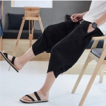 กางเกง ผ้าลินิน สีดำ รหัส TR 49 สินค้าพร้อมส่ง