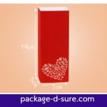 โปรโมชั่น//กล่องมาการองใส่ 6 ชิ้น 7x18.8x5.3 สีแดง หัวใจขาว